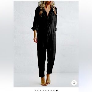 Brand New Madepants Black Button Down Jumpsuit